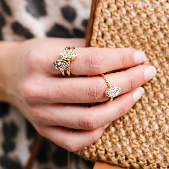 Dash of Pink Jewelry - Druzy Adjustable Ring